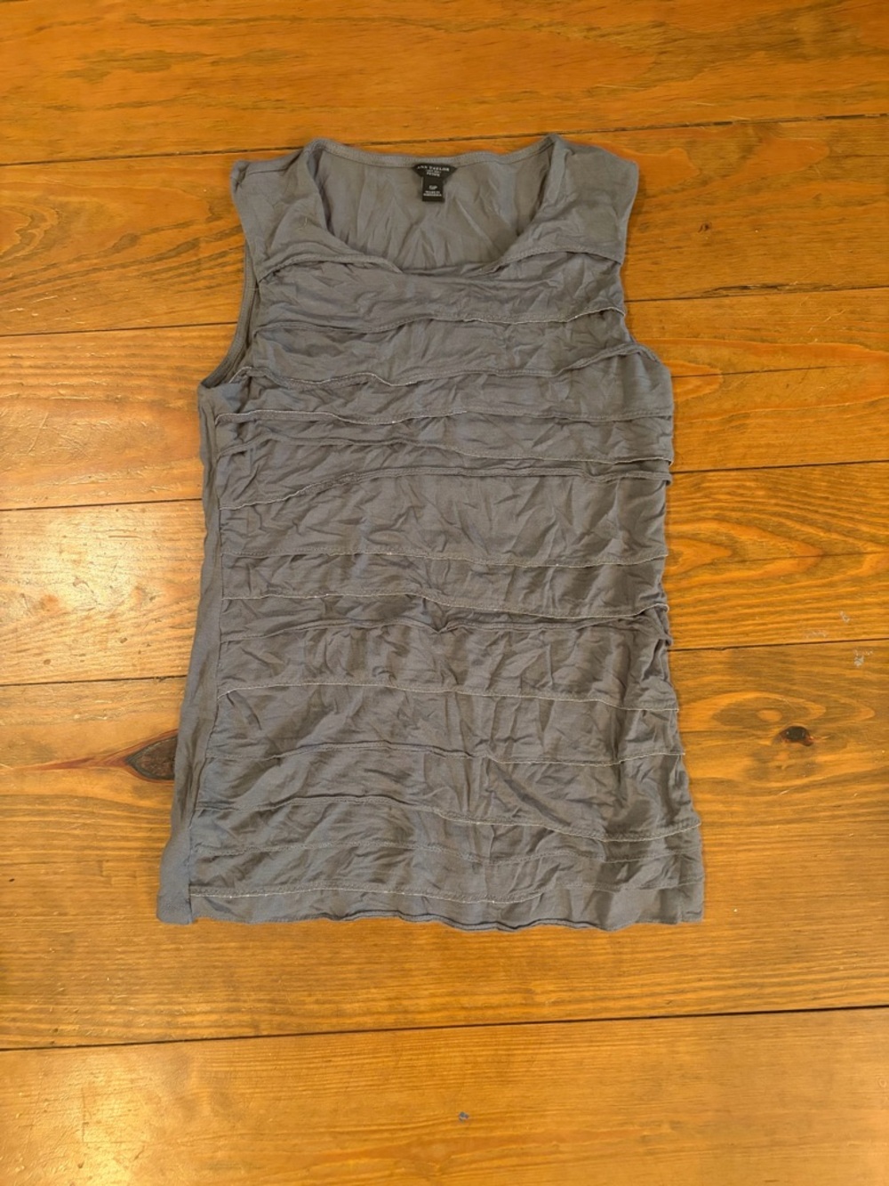 Ann Taylor Gray Ruched Sleeveless Tank